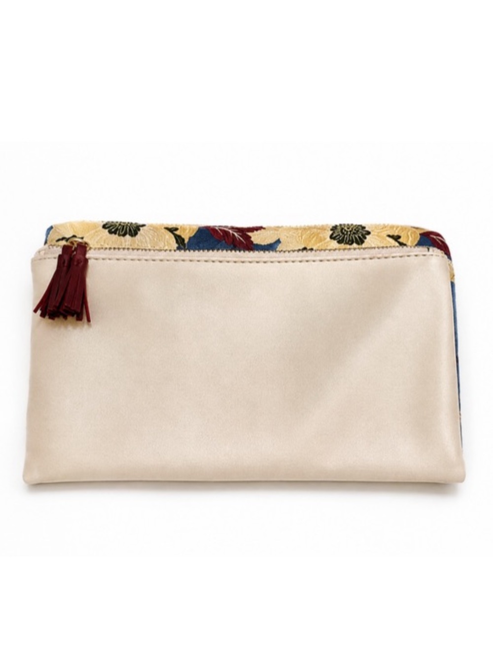 Rachel Pally Anthropologie Reversible Floral Clutch Foldover Tassel Bag